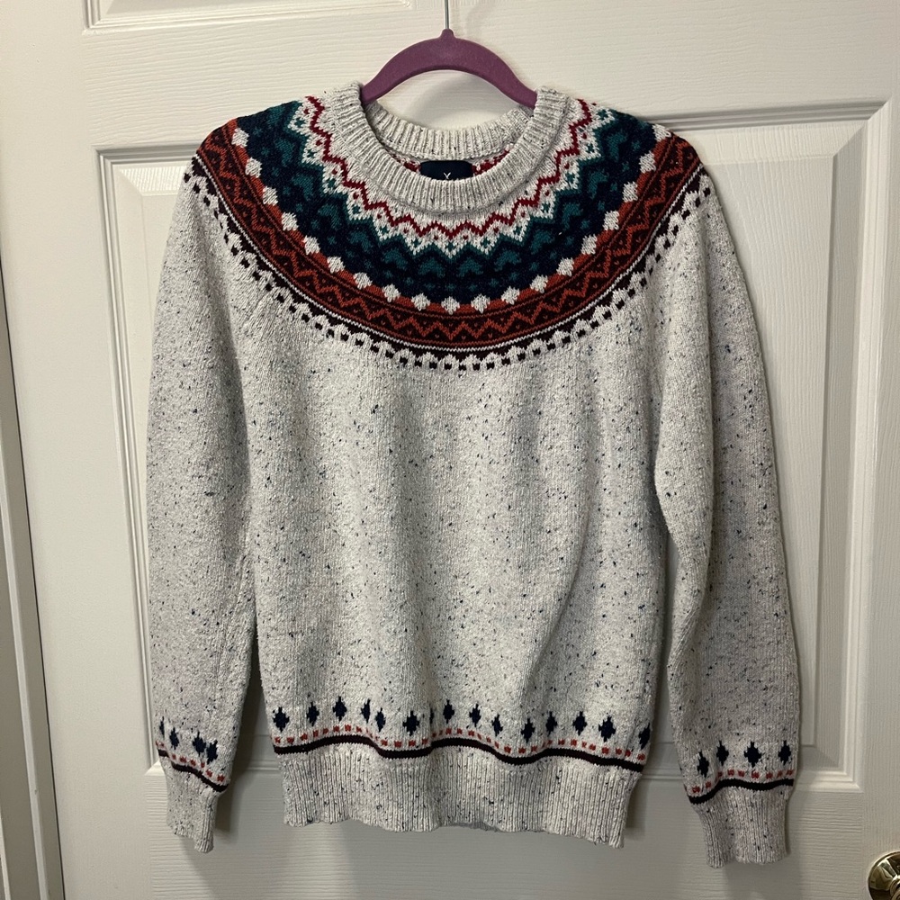 American Eagle Women’s Fair Isle Multicolor Patterned Sweater. Sz Med‎